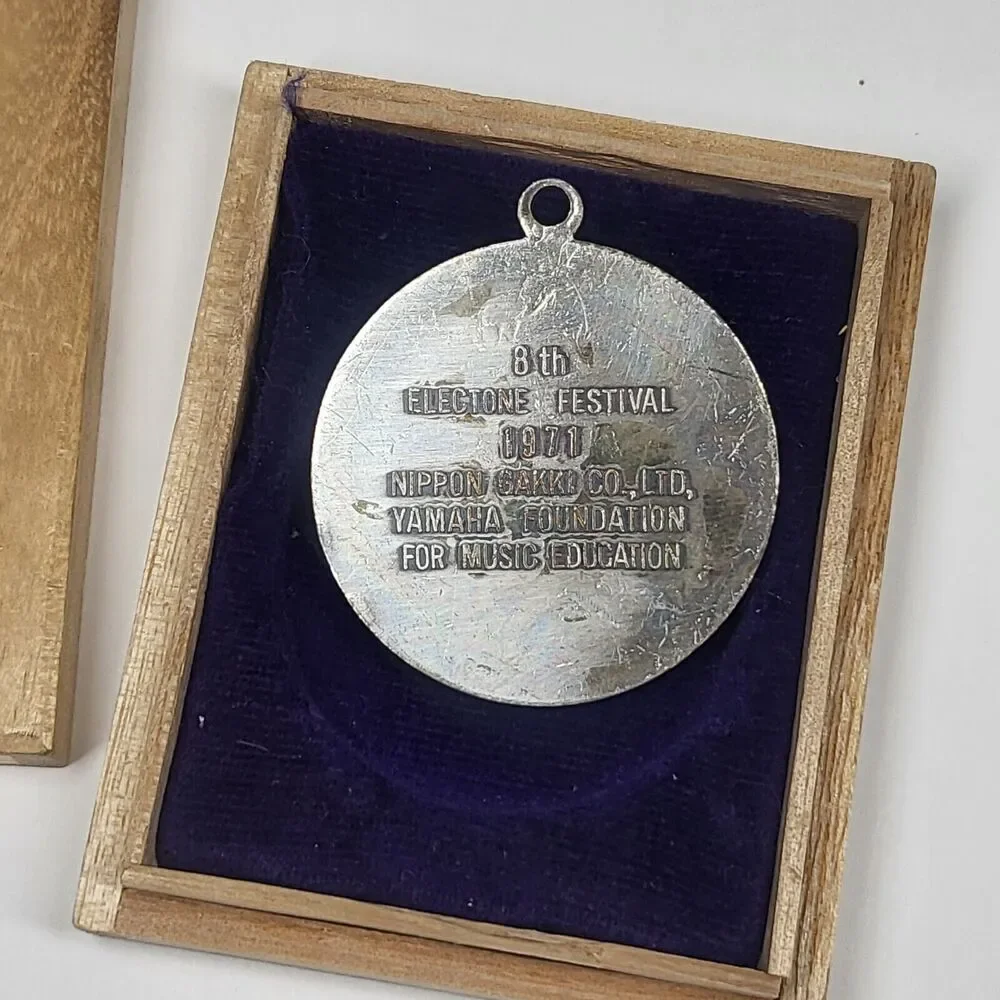 1971 8th International Yamaha Electone Festival Medal Pendant w/Box Vintage